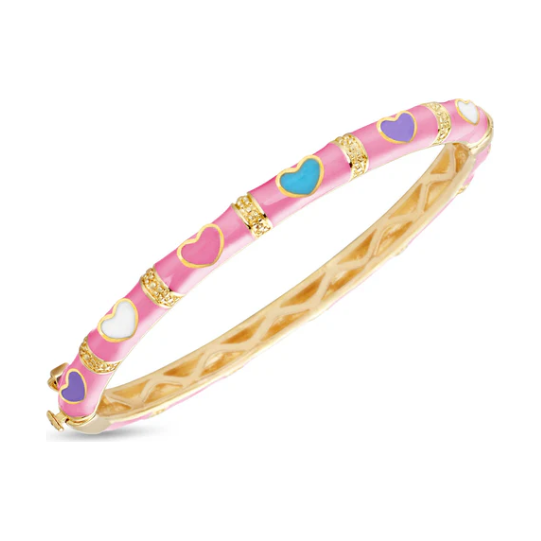 Bamboo Heart Bangle - Pink