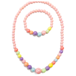 Pearly Pastel Necklace & Bracelet Set 