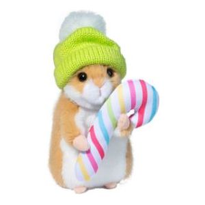 Hamster w/ Winter Hat and Candy Cane