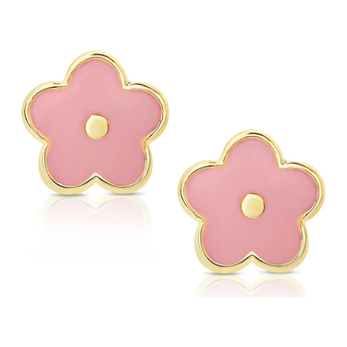 Flower Stud Earrings - Pink