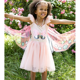 Sequins Secret Butterfly Twirl Dress With Wings 