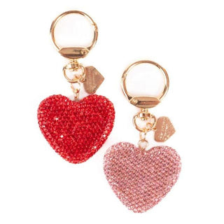 Sparkling Crystal Heart Bag Charm 