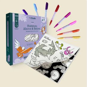 Reusable Coloring Book Habitats Above & Below