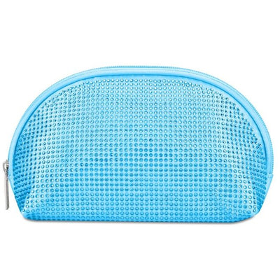 Rhinestone Cosmetic Bag - Oval Blue