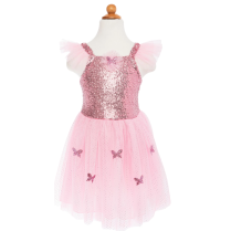 Pink Sequins Butterfly Dress & Wings