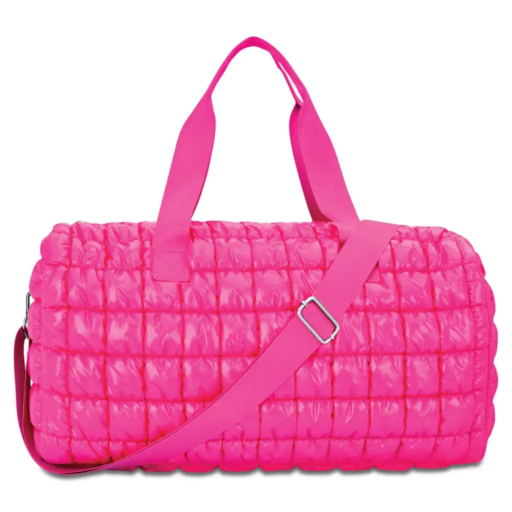 Hot Pink Shiny Puffer Duffle