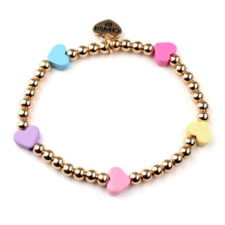 Charm It! Classic Gold Heart Stretch Bead Bracelet 
