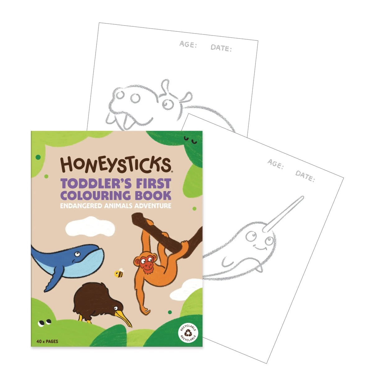 Honeysticks Endangered Animals Coloring Books
