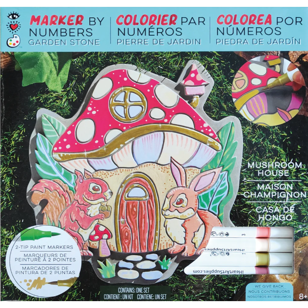 Marker by Number Garden Stone- Mushroom