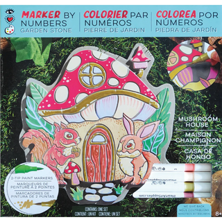 Marker by Number Garden Stone- Mushroom 