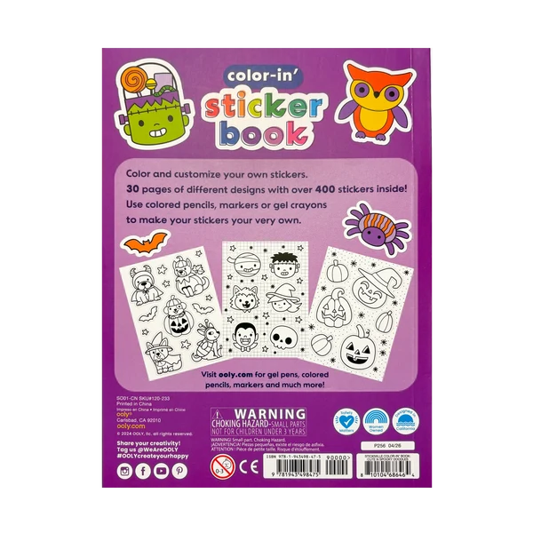 Stickiville Color-In' Sticker Book - Cute-N-Spooky Doodles - 400+ Stickers