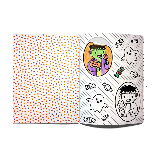Stickiville Color-In' Sticker Book - Cute-N-Spooky Doodles - 400+ Stickers