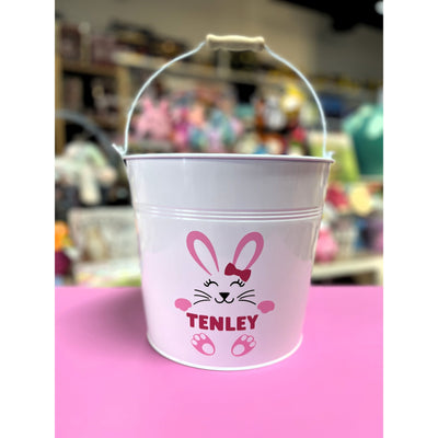 Personalized Easter Pail Personalized - Medium / Girl Bunny Pink