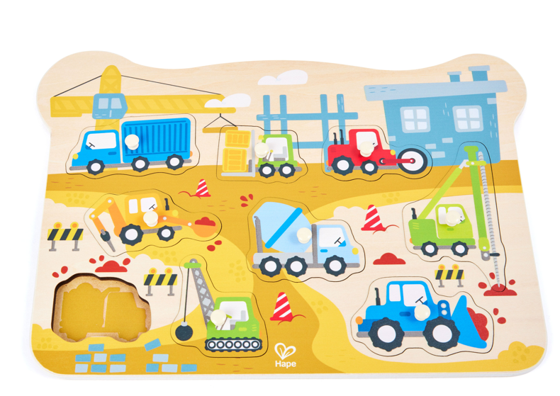 Construction Vehicles Peg Puzzle