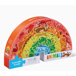 100 pc Shaped Box Puzzle - Rainbow Animals 
