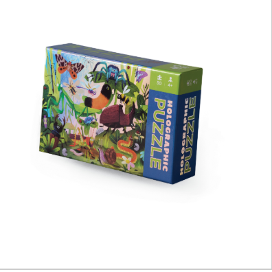 50 Pc Boxed Mini Holo Puzzle - Backyard Bugs