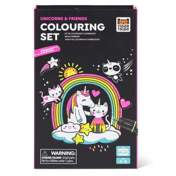 Neon Coloring Set - Unicorn and Friends