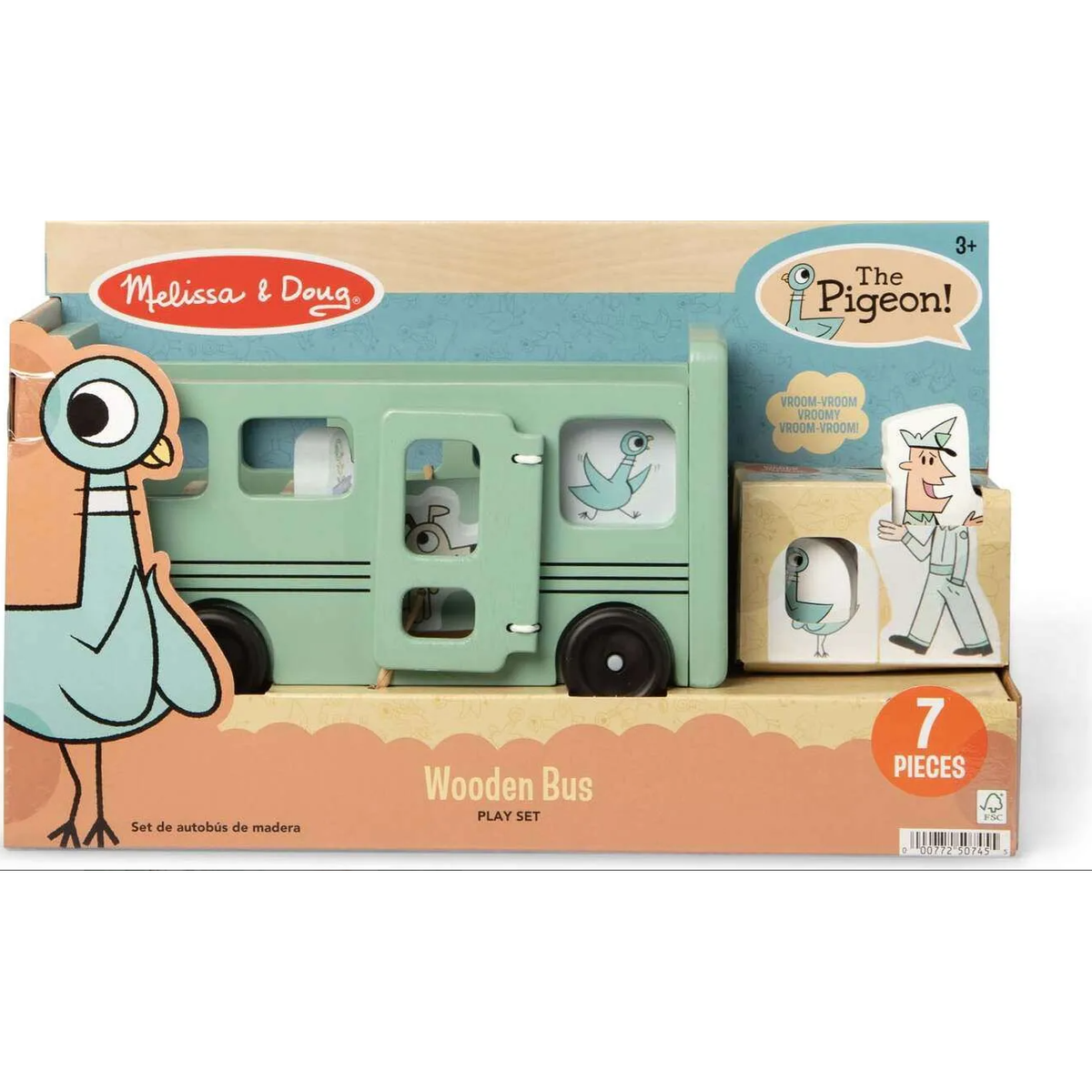 The Pigeon Wooden Bus Play Set