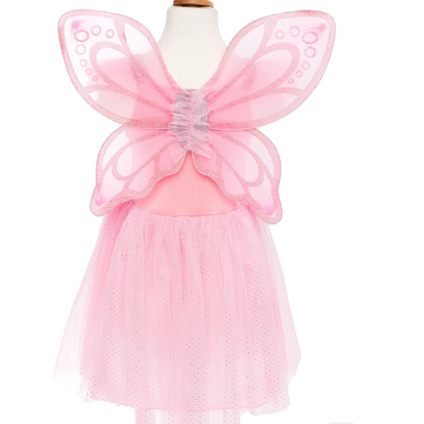 Pink Sequins Butterfly Dress & Wings