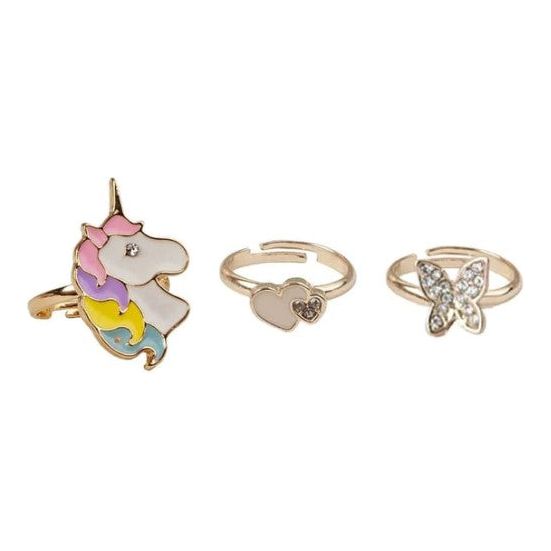 Boutique Butterfly & Unicorn Rings - 3 pcs