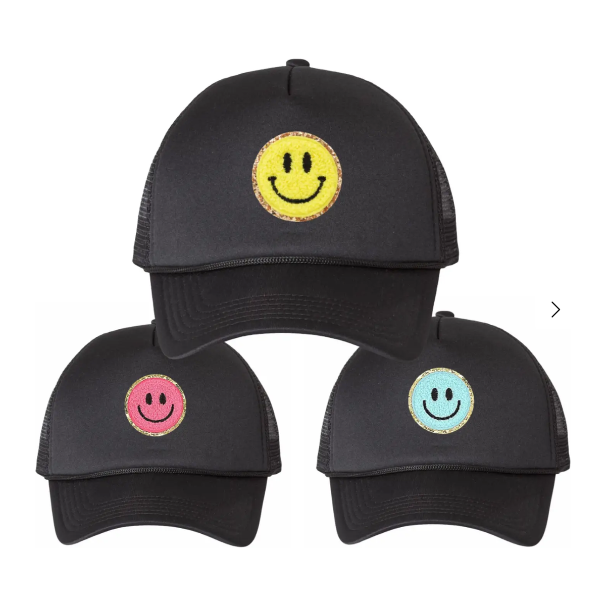 Varsity Trucker Smiley Hats