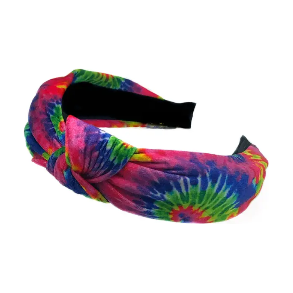 Tie Dye Rainbow Knot Headband