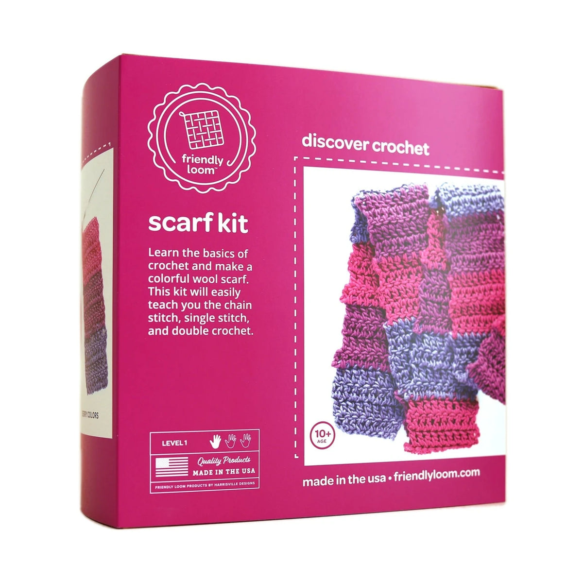 Discover Crochet Scarf Kit - Berry