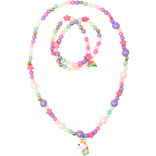 Cheerful Starry Unicorn Necklace & Bracelet Set 