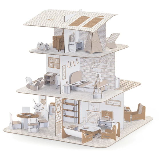 Color, Assemble  & Play Doll House