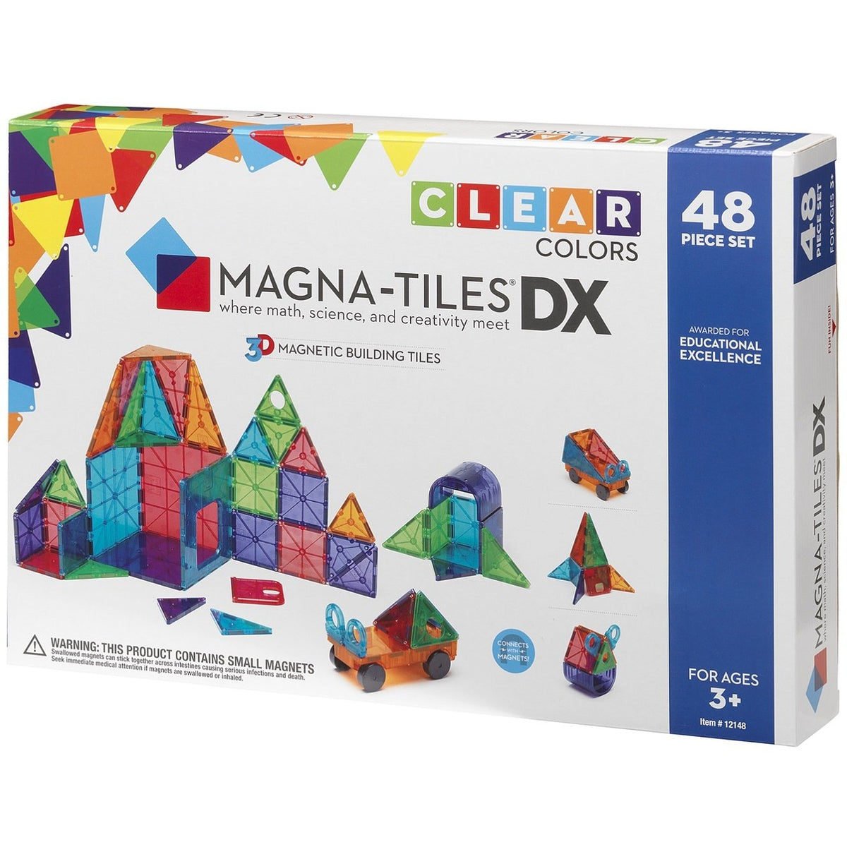 Magna-Tiles Clear Colors DX 48 pc
