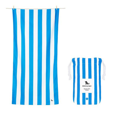 Quick Dry Towel - Stripes Collection Bondi Blue