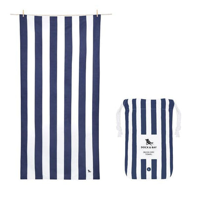 Quick Dry Towel - Stripes Collection Whitsunday Blue