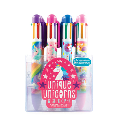6 Click Multi Color Pens Unique Unicorn