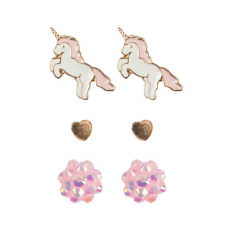 Boutique Unicorn Studded Earrings, 3 sets 