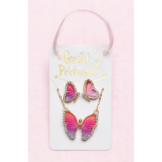 Boutique Butterfly Necklace & Studded Earrings 