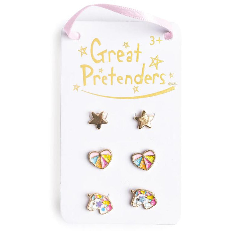 Boutique Cheerful Studded Earrings, 3 sets