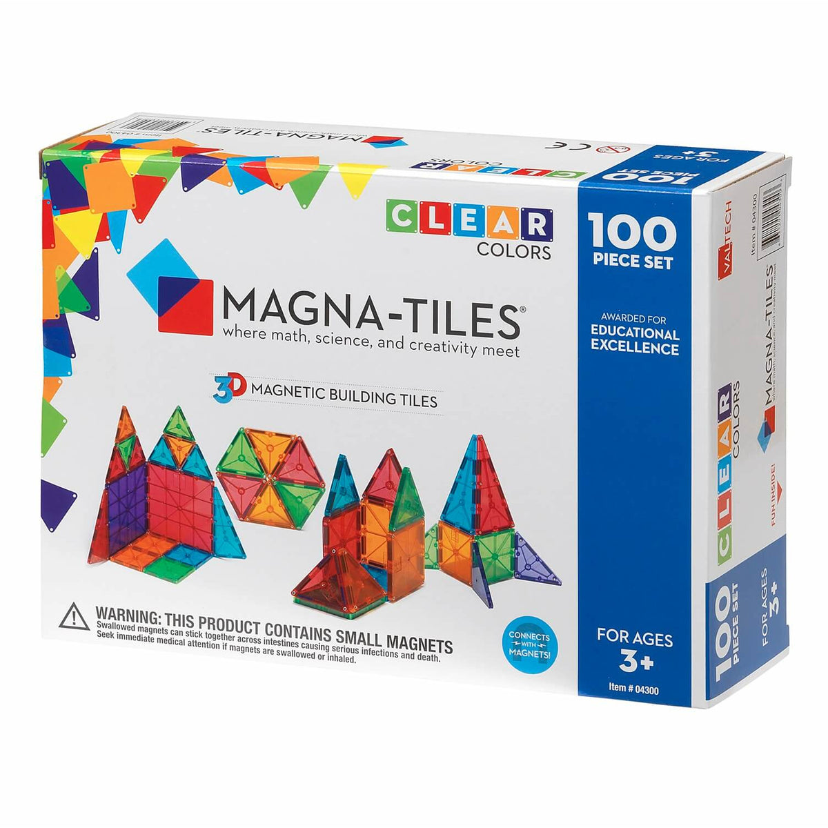 Magna-Tiles Clear Colors 100 pc