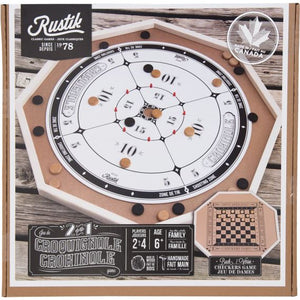 Rustik Crokinole Deluxe / Checkers 2 in 1