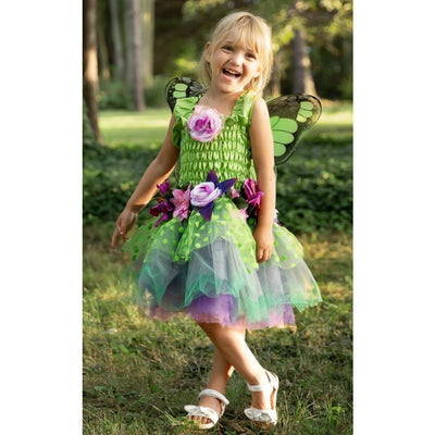 Fairy Blooms Deluxe Dress w Wings Green / Multi - Size 3-4