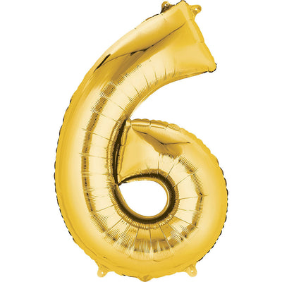 Number Mylar Balloon Bouquet Gold 6