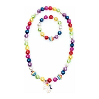 Gumball Rainbow Necklace & Bracelet Set 