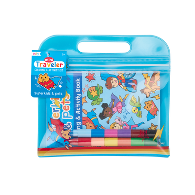 Mini Traveler Coloring + Activity Kit Superkids & Pets