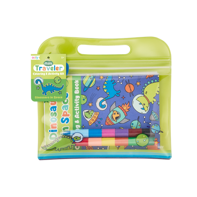 Mini Traveler Coloring + Activity Kit Dinosaurs in Space