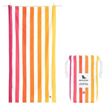 Quick Dry Towel - Stripes Collection Peach Sunrise