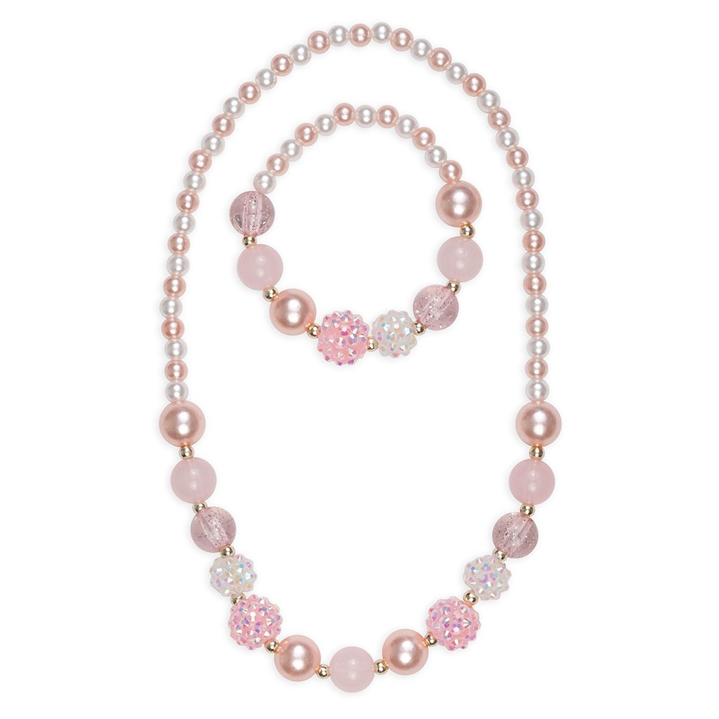 Pinky Pearl Bracelet and Necklace Set