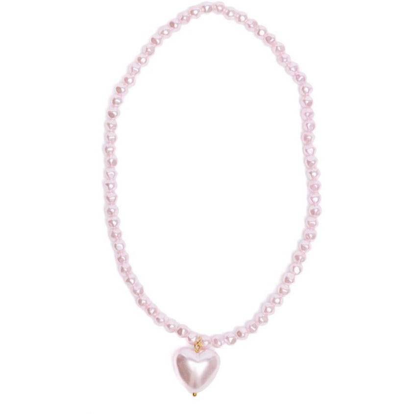 Pink Pearl Heart Necklace