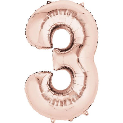 Number Mylar Balloon Bouquet Rose Gold 3