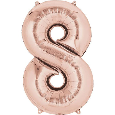 Number Mylar Balloon Bouquet Rose Gold 8