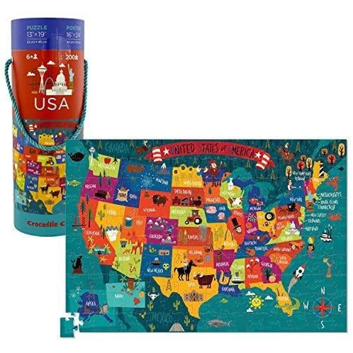 200 Piece USA Puzzle & Poster
